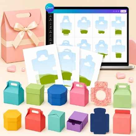 Cajitas editables en Canva de regalo